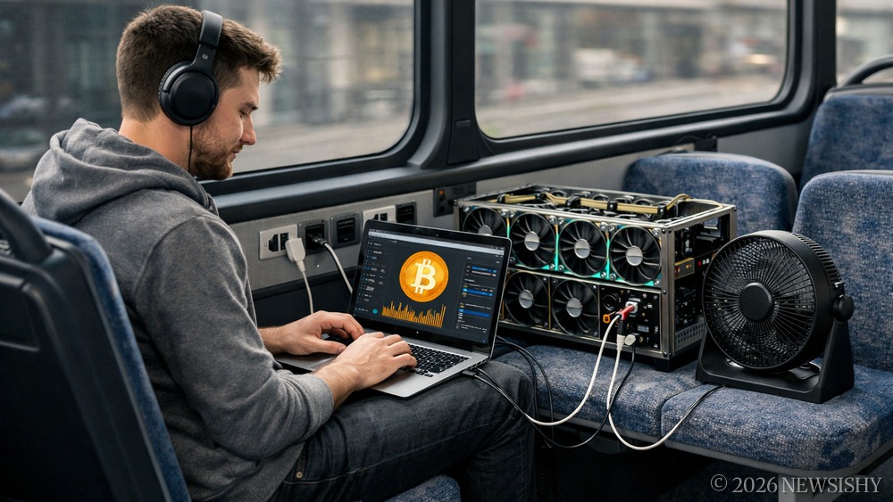 Man Buys Day Tripper On New Electric Bus And Mines Bitcoin All Day Via USB Port.