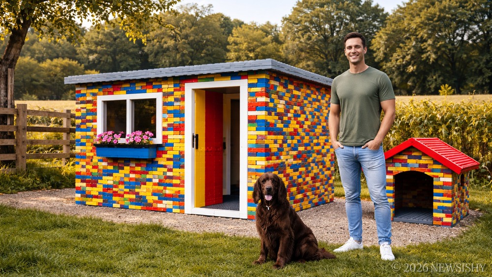 Man Builds Lego House To Live In With His Dog.