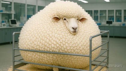 Clothes Industry Hails Breeding Of ‘Polly’ The 1st Sheep To Produce 100% Polyester Fleece.