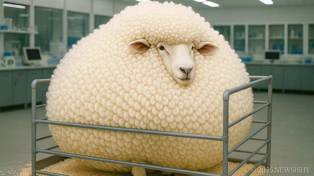 Clothes Industry Hails Breeding Of ‘Polly’ The 1st Sheep To Produce 100% Polyester Fleece.